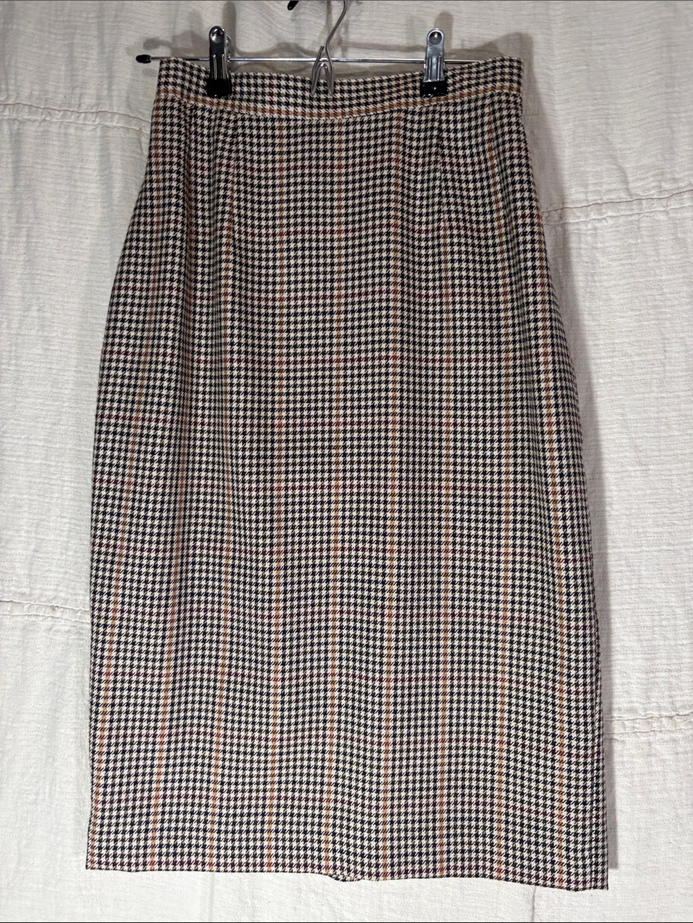 Vintage Joan Leslie Houndstooth Midi Pencil Skirt Size 6 Equestrian Academia EUC - Picture 1 of 7